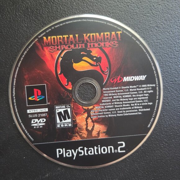 PlayerStation 2 Midway Mortal Kombat Shaolin Monks disk only good condition - Picture 1 of 1